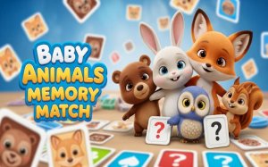 Baby Animals Memory Match Online Puzzle Game